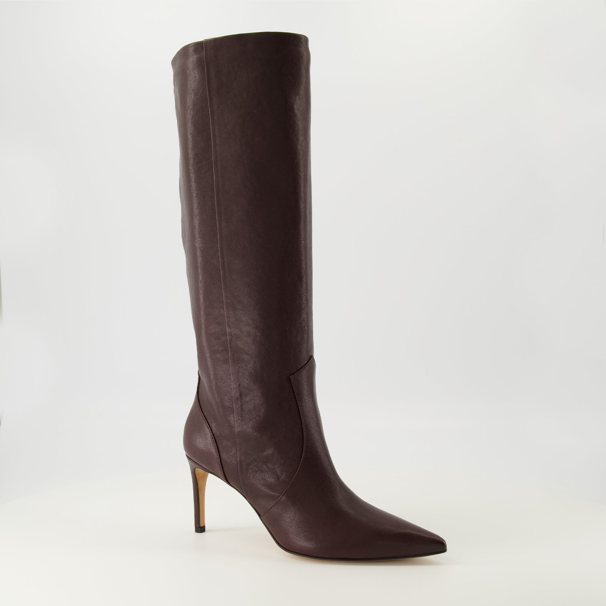 bordeaux leather boots, Iro boots, pointed toe boots, autumn winter footwear, slip-on boots