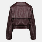 Image of Bordeaux Leather Jacket by Iro for Women - Season Autumn-Winter 2025 - Product detail view 1