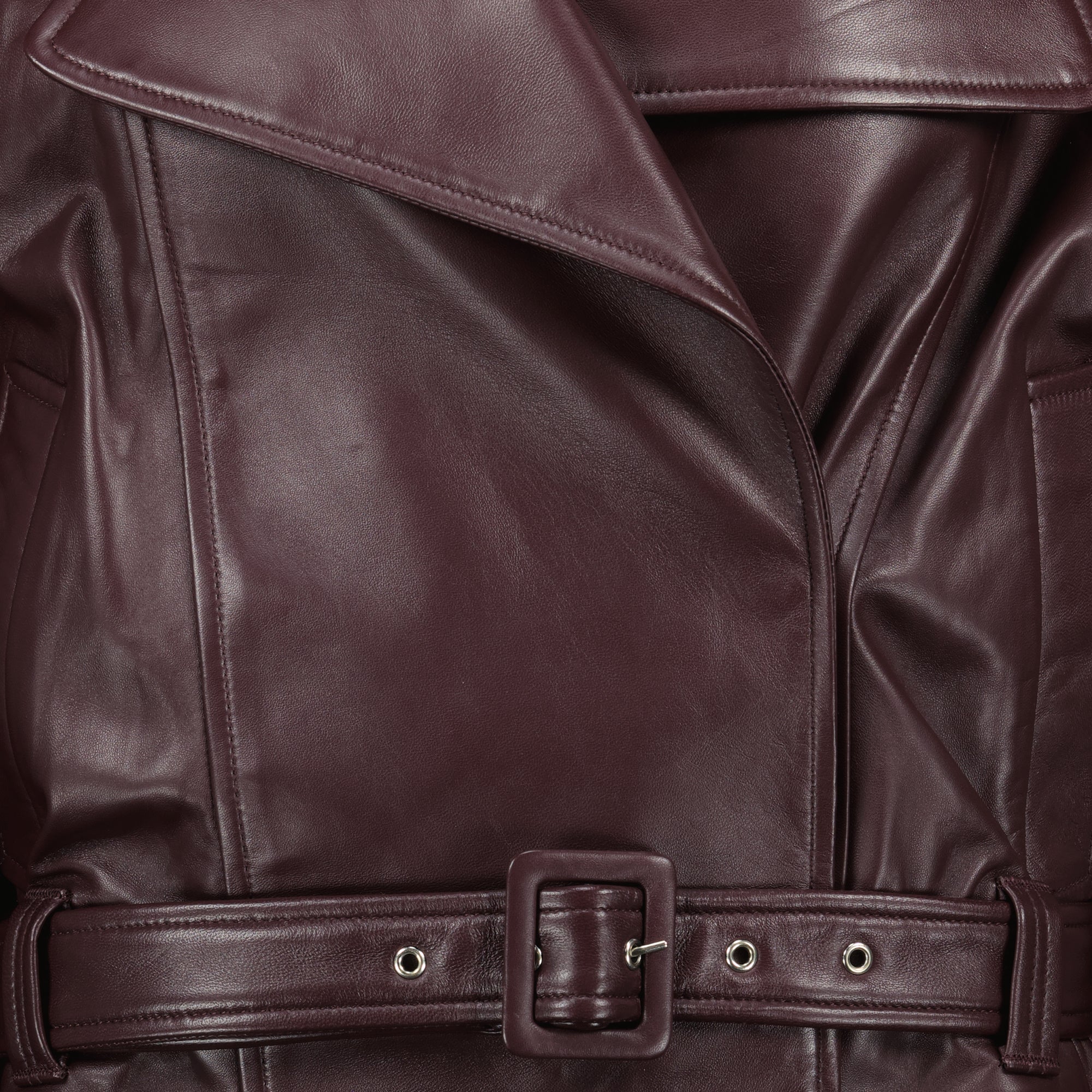 bordeaux leather jacket, iro jacket, oversized leather outerwear, Autumn-Winter collection, women's leather fashion