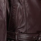 Image of Bordeaux Leather Jacket by Iro for Women - Season Autumn-Winter 2025 - Product detail view 3