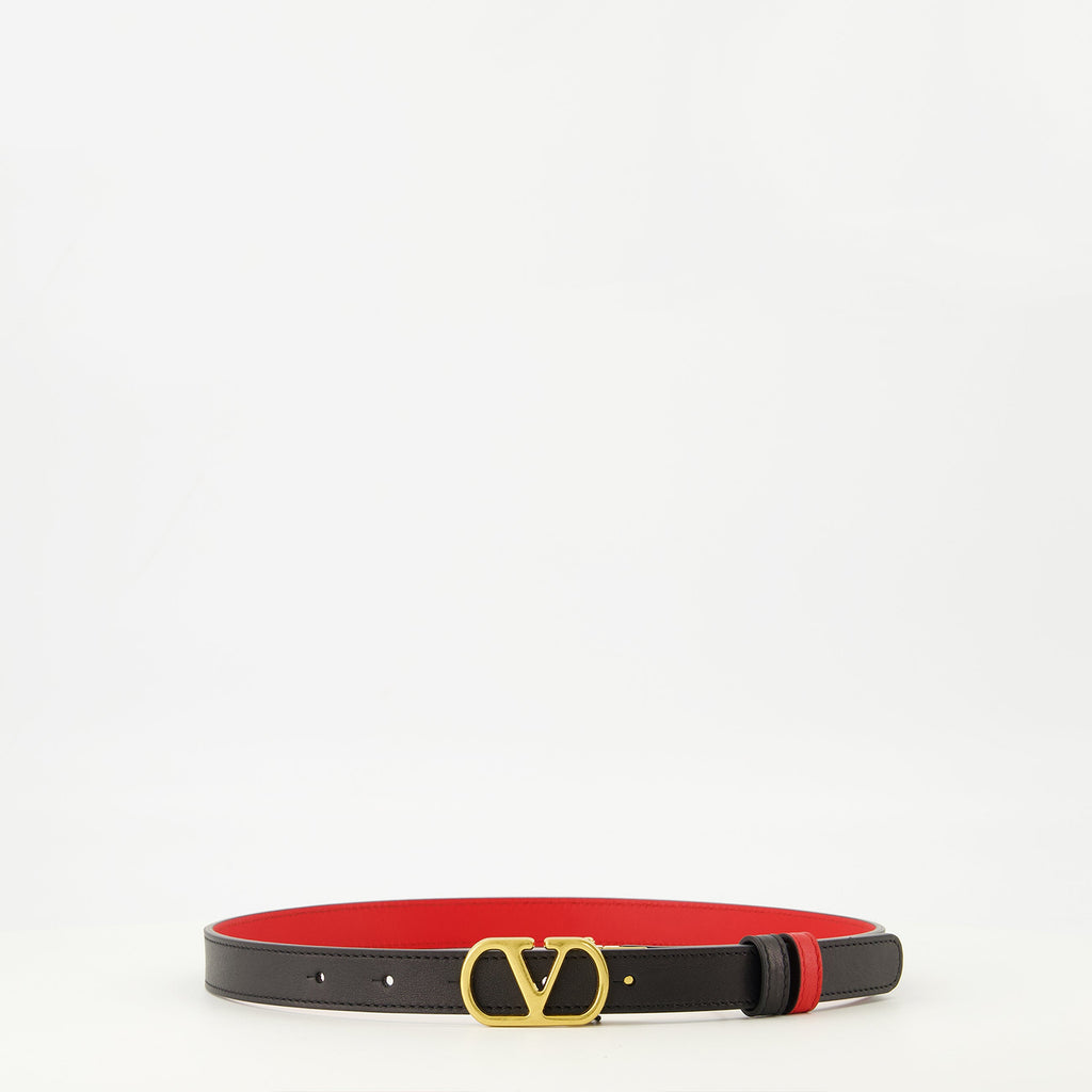 Image de l'article Ceinture réversible noir et rouge 20 mm de la marque Valentino Garavani pour Femme - Saison Printemps-Été 2026 - Vue de Face