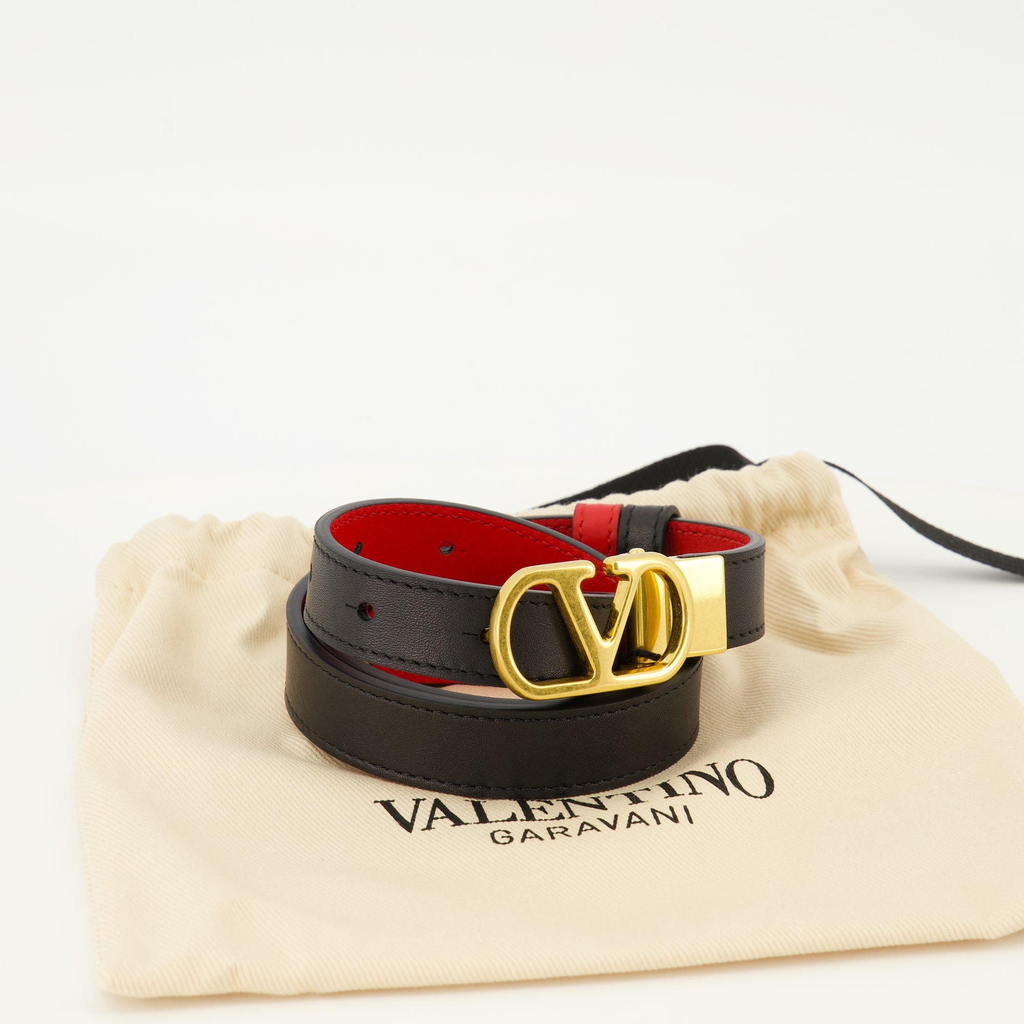 Reversible Black and Red Belt - Valentino - Valentino Garavani