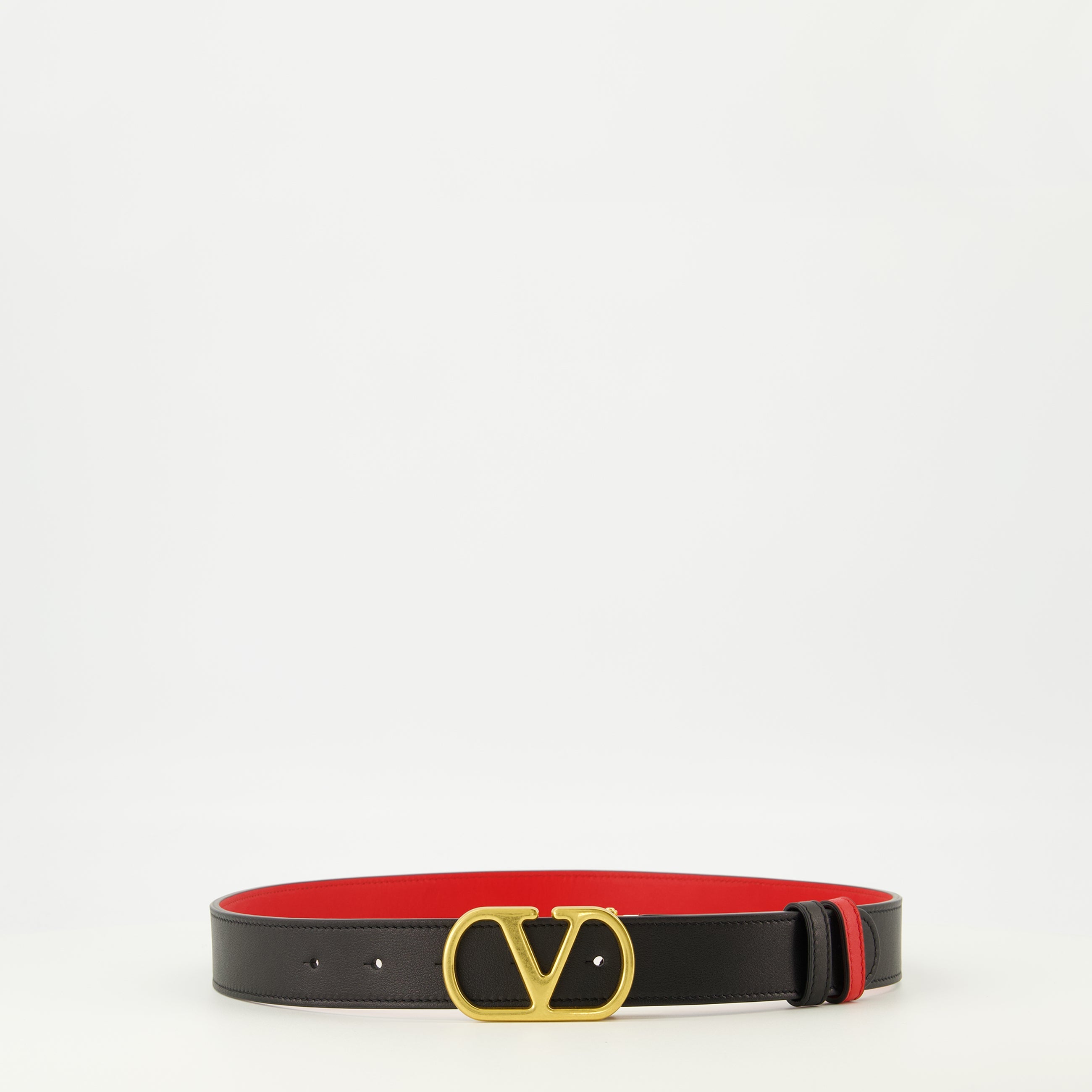 Image de l'article Ceinture réversible noir et rouge 30 mm de la marque Valentino Garavani pour Femme - Saison Printemps-Été 2026 - Vue de Face