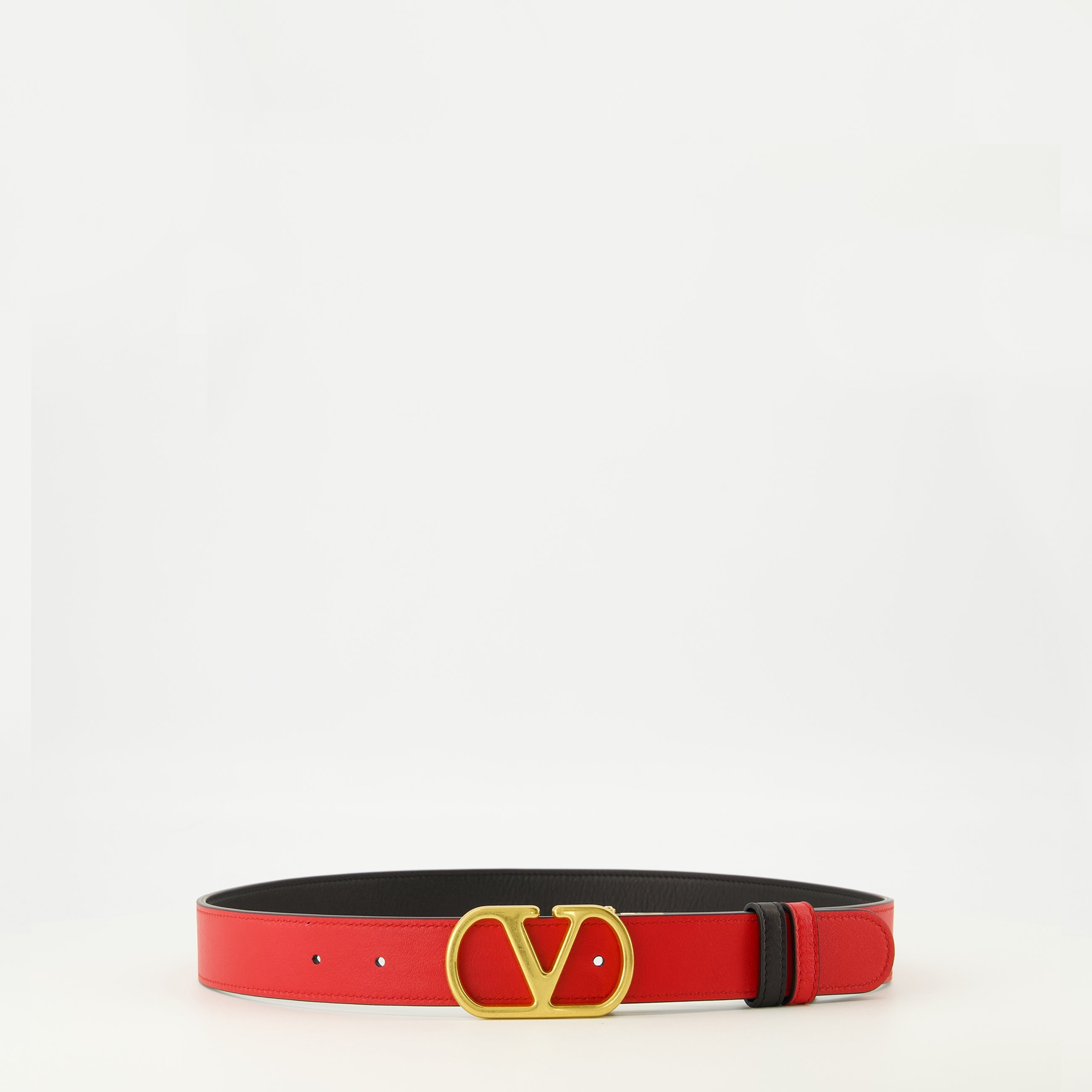 Image de l'article Ceinture réversible noir et rouge 30 mm de la marque Valentino Garavani pour Femme - Saison Printemps-Été 2026 - Vue de Dos