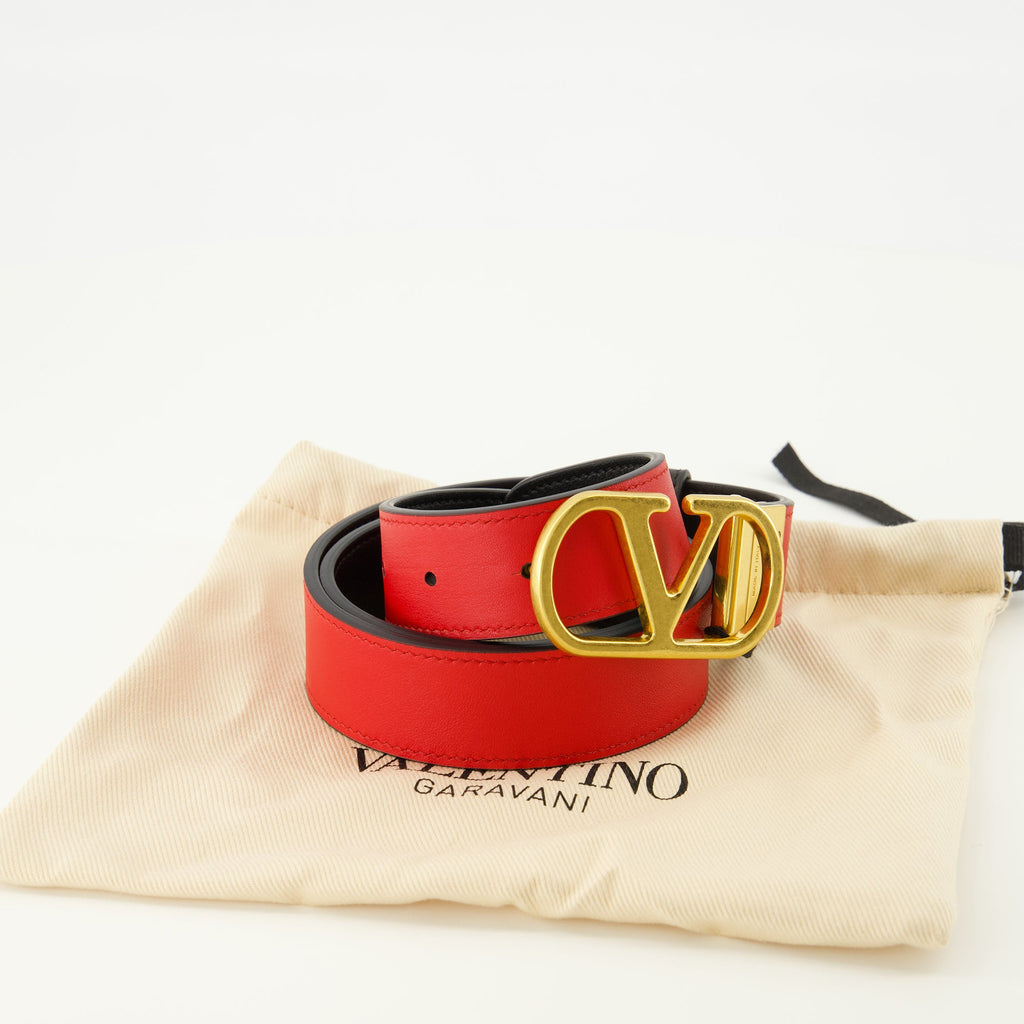 Image de l'article Ceinture réversible noir et rouge 30 mm de la marque Valentino Garavani pour Femme - Saison Printemps-Été 2026 - Vue détaillée_5
