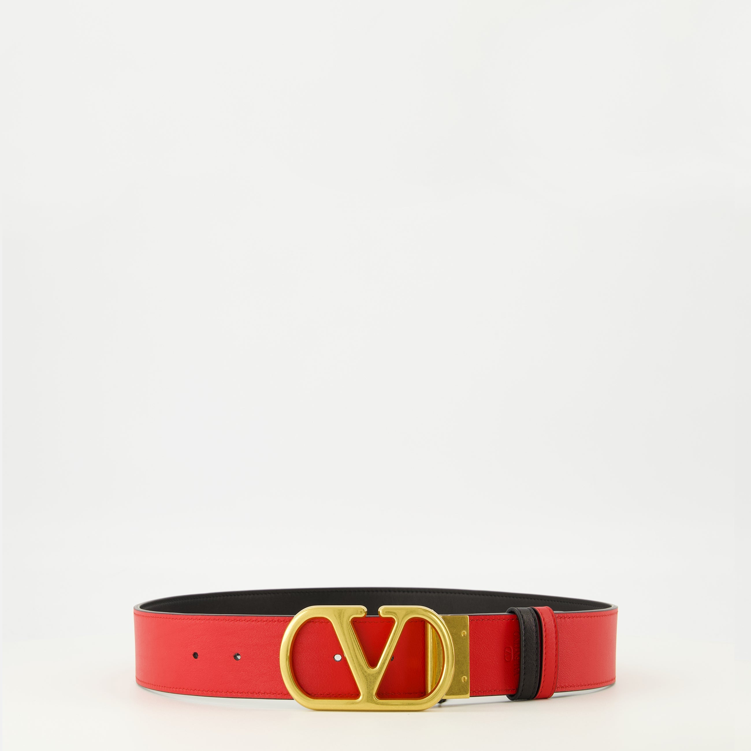 Reversible Belt Black and Red - Valentino Garavani - Women | WE IN