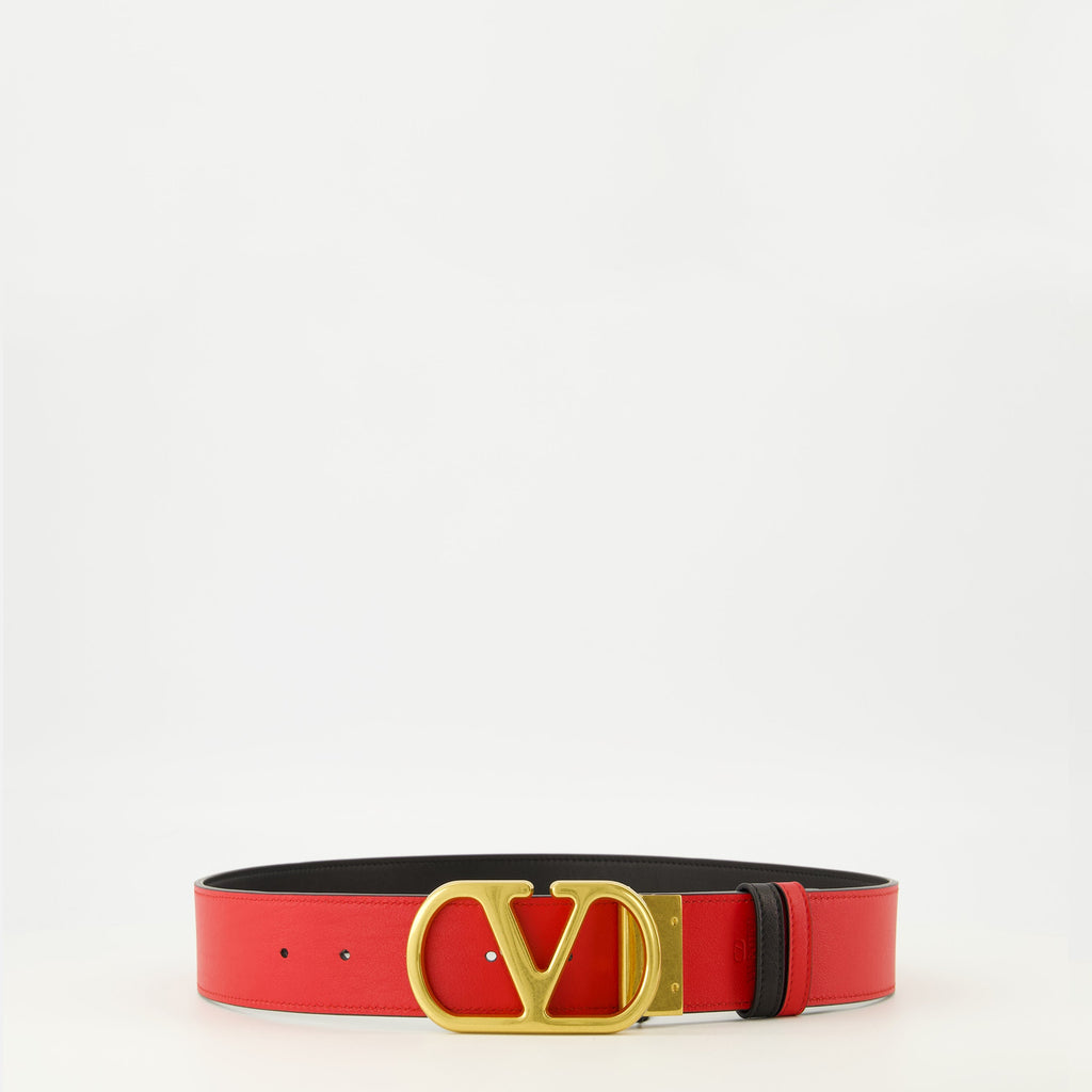 Image de l'article Ceinture réversible noir et rouge 40 mm de la marque Valentino Garavani pour Femme - Saison Printemps-Été 2026 - Vue de Dos