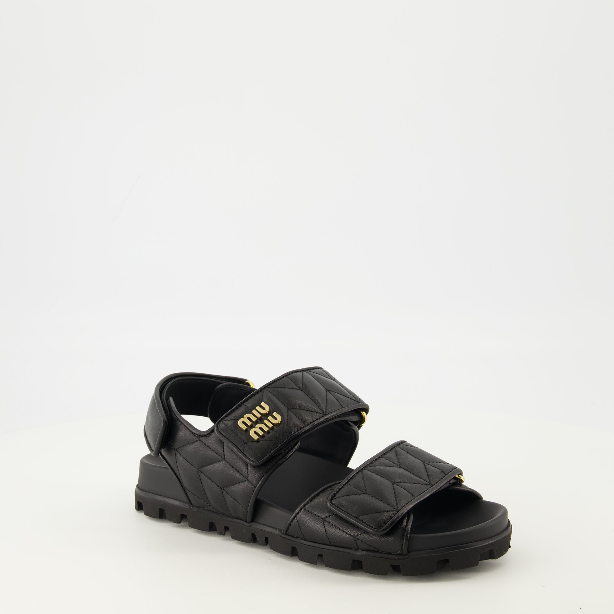Quilted Nappa Leather Sandals - Miu Miu - Women | WE IN STYLE