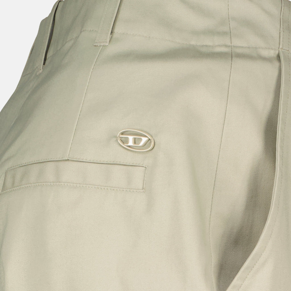 Pantalons en coton évasés beige