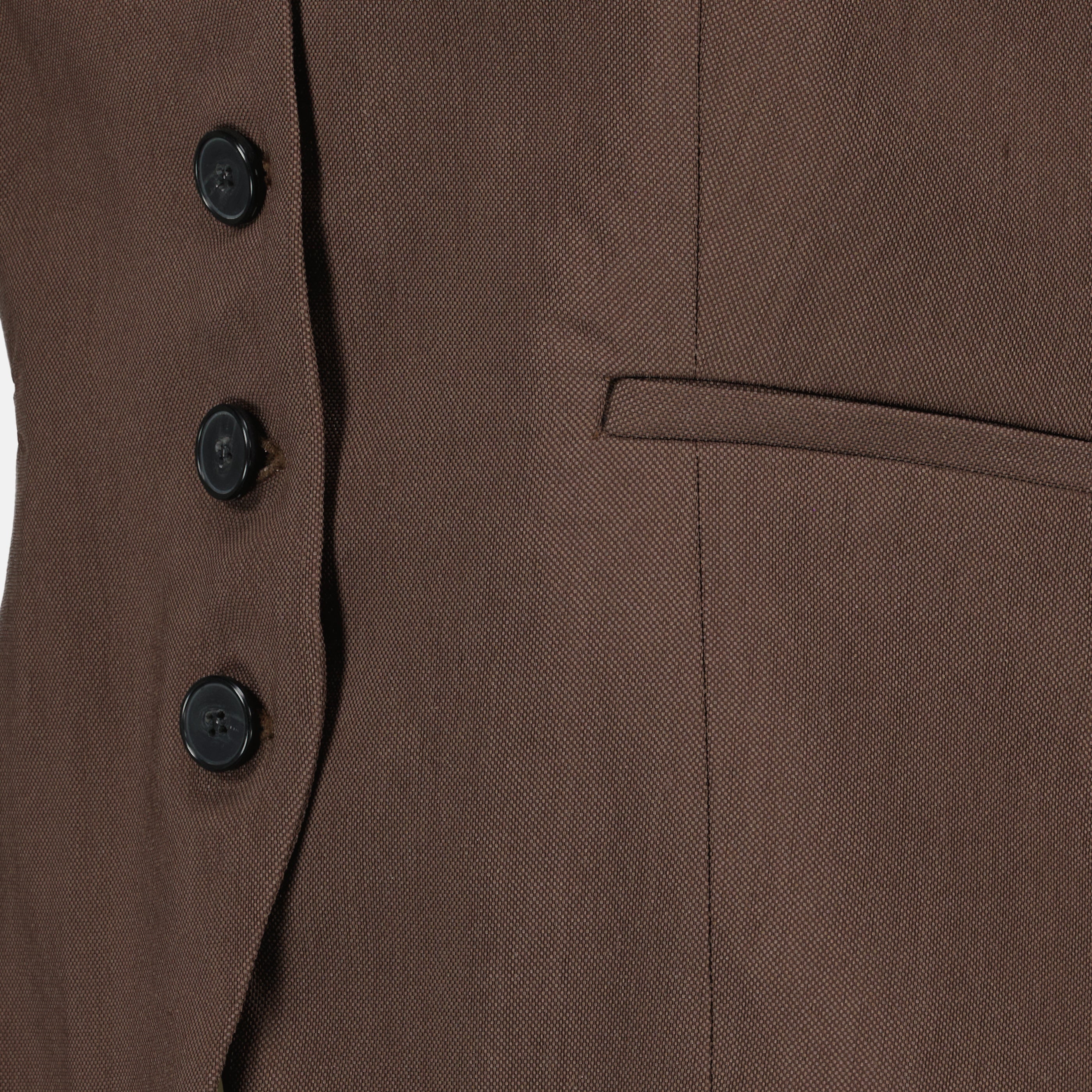 Gilet Bi-Material Marrone Su Misura