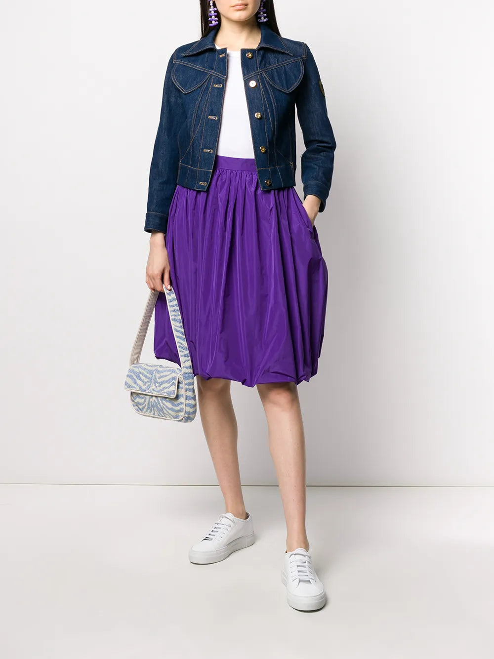 Jaqueta de Denim Azul Bordada