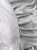Imagen del top drapeado plateado en Lurex de Rabanne para mujeres - Temporada Otoño-Invierno 2024 - Vista detalle 7