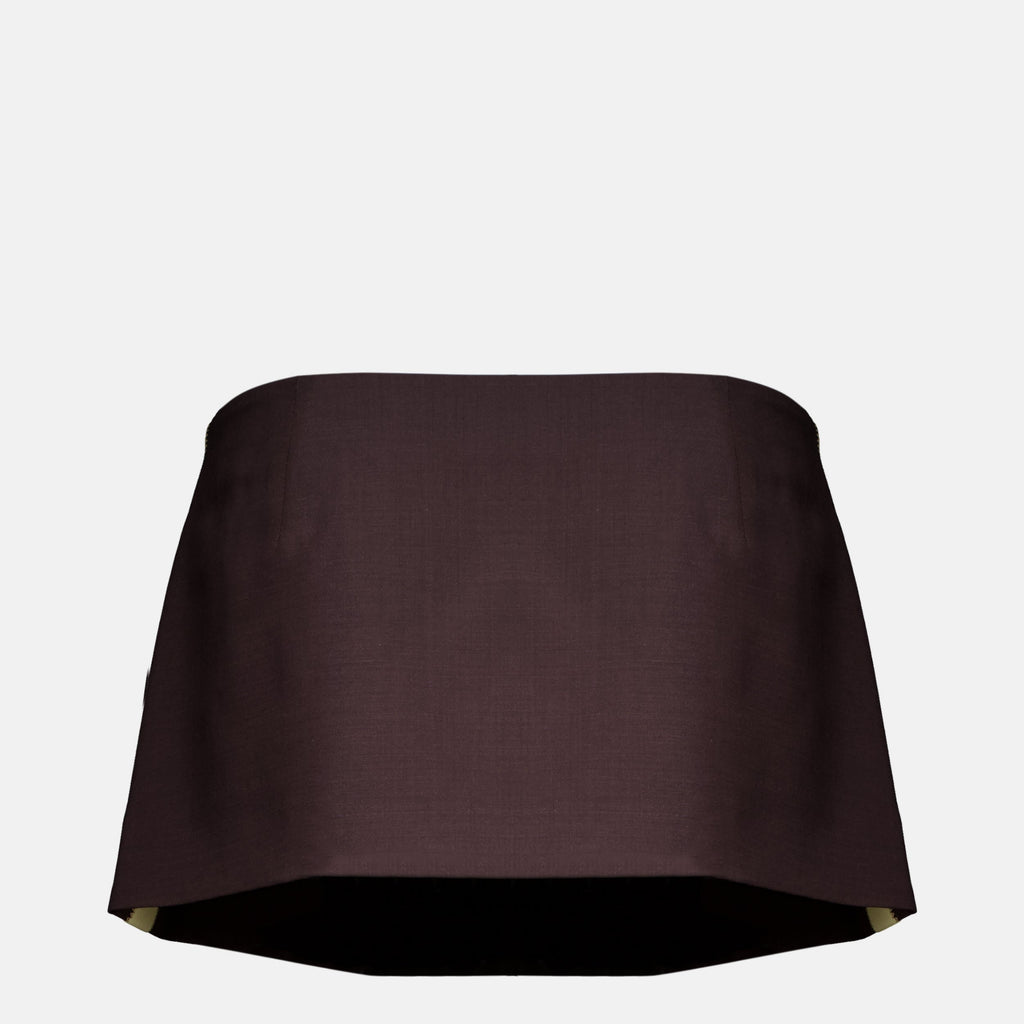 Brown Mohair Mini Skirt