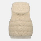 Moncler Grenoble jacket, beige sleeveless jacket, quilted jacket, Autumn-Winter 2025, adjustable hood jacket