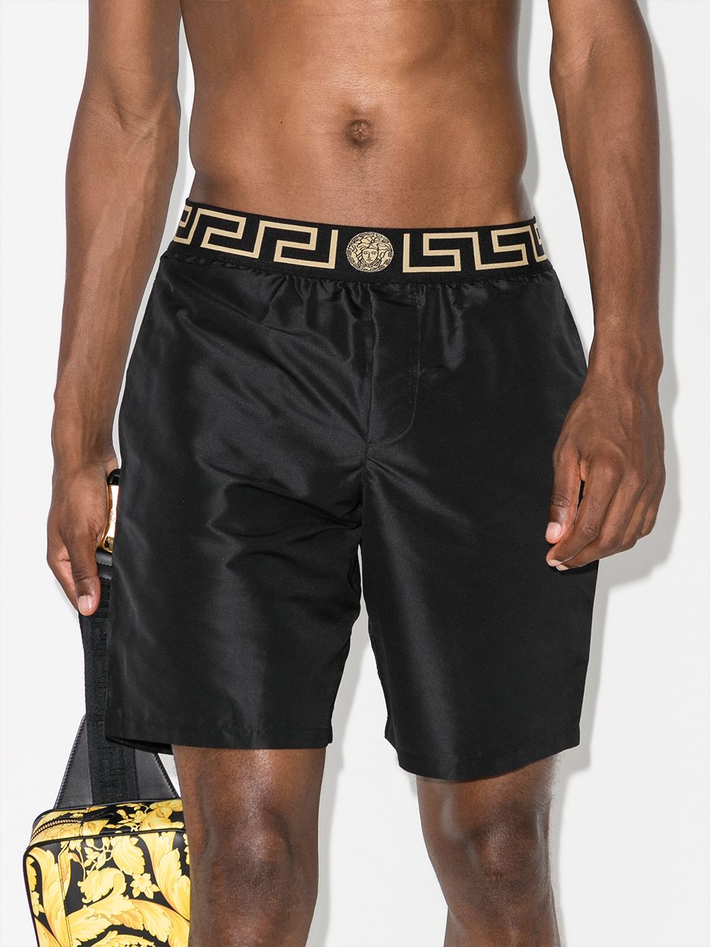 Versace swim shorts, Medusa swimwear, luxury men's swim shorts, designer swimwear, high-end swim shorts