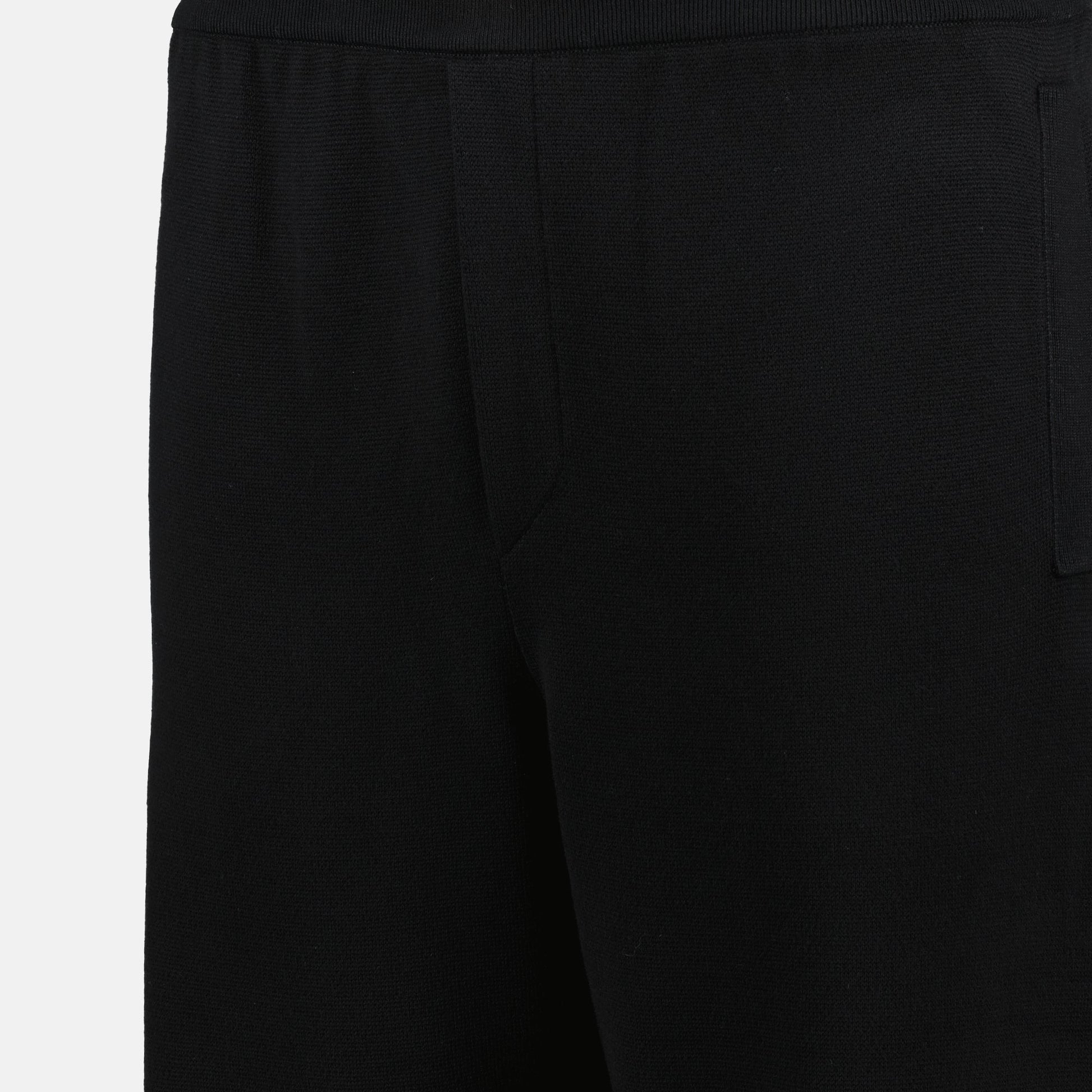 cashmere pants, wide leg pants, black jogging trousers, Medusa Biggie finishes, side pockets