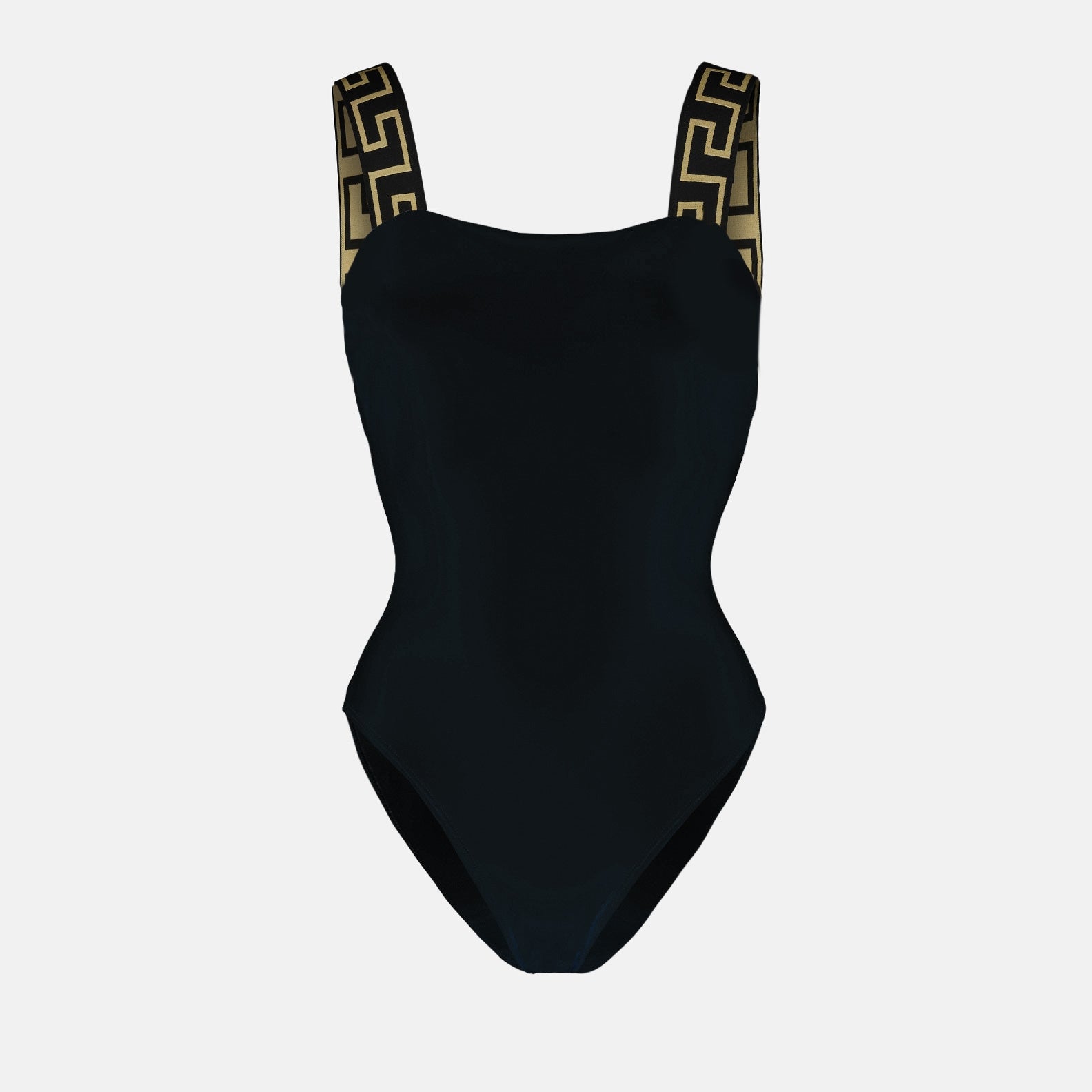 Image of Black Lycra Swimwear Greca by Versace for Women - Season Autumn-Winter 2024 - Front View