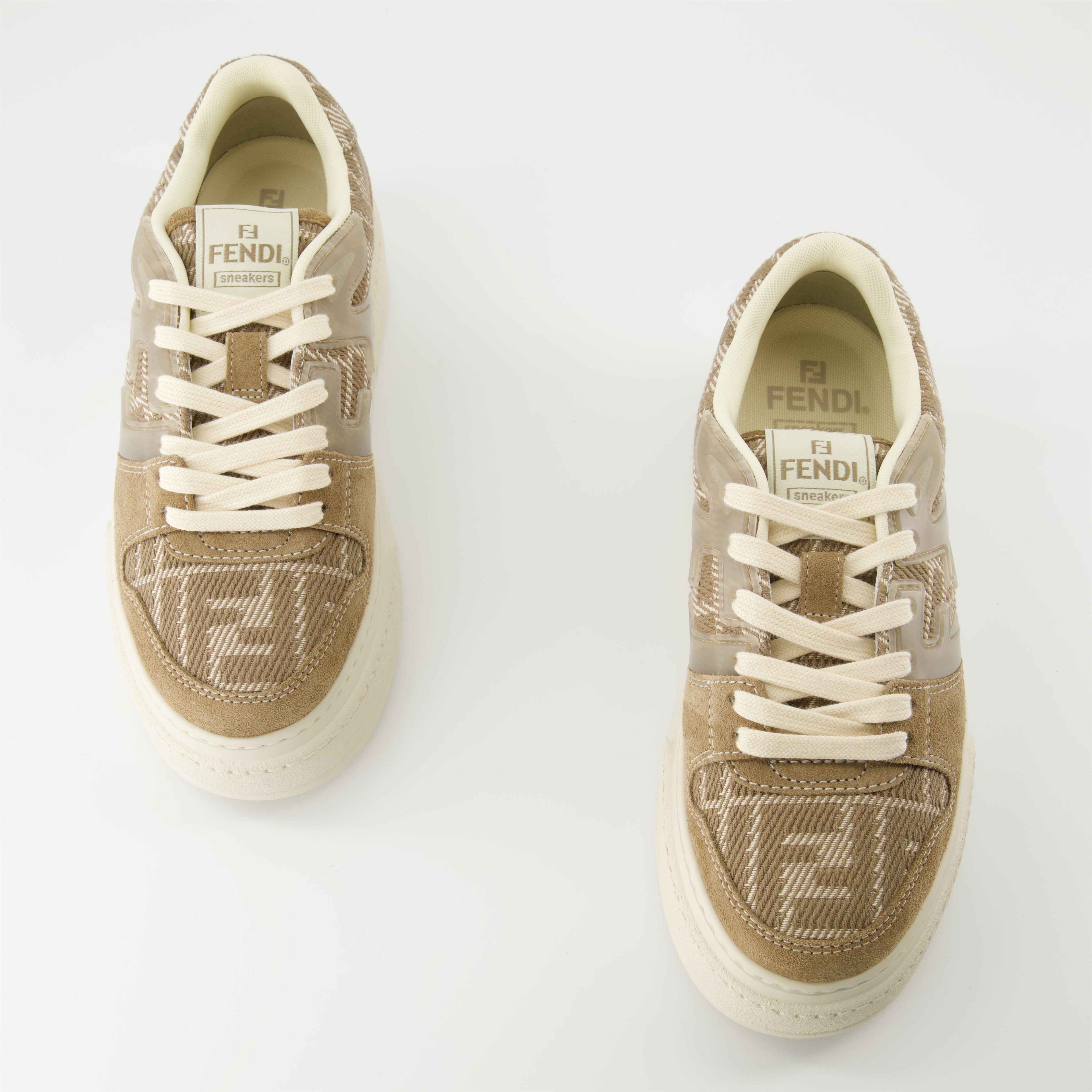 Fendi sneakers, platform sneakers, brown sneakers, casual footwear, modern style