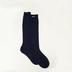 Image of Chaussettes en Soie Bleu Marine by Miu Miu for Women - Season Spring-Summer 2026 - Front View