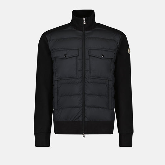 Moncler jacket, two-tone jacket, contemporary fashion, high collar jacket, Autumn-Winter collection