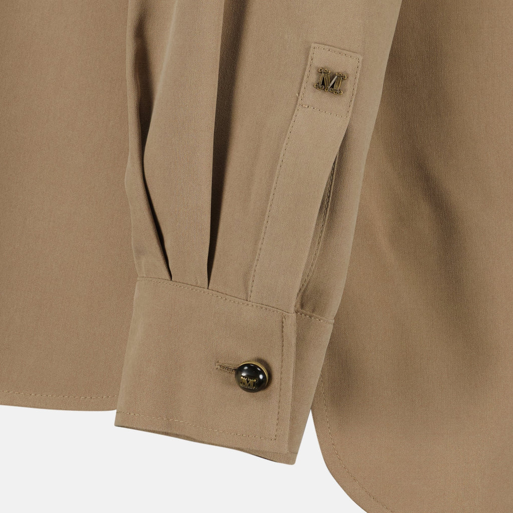 マックスマーラの女性用ブラウンシルクシャツの画像 - シーズン春夏2026 - 詳細ビュー2