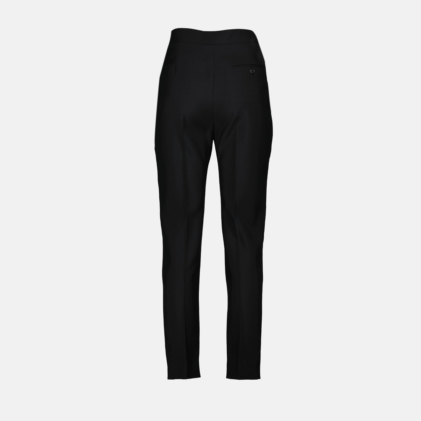 Wool pants, cut-out design, Alexander McQueen trousers, straight fit pants, black tailored pants