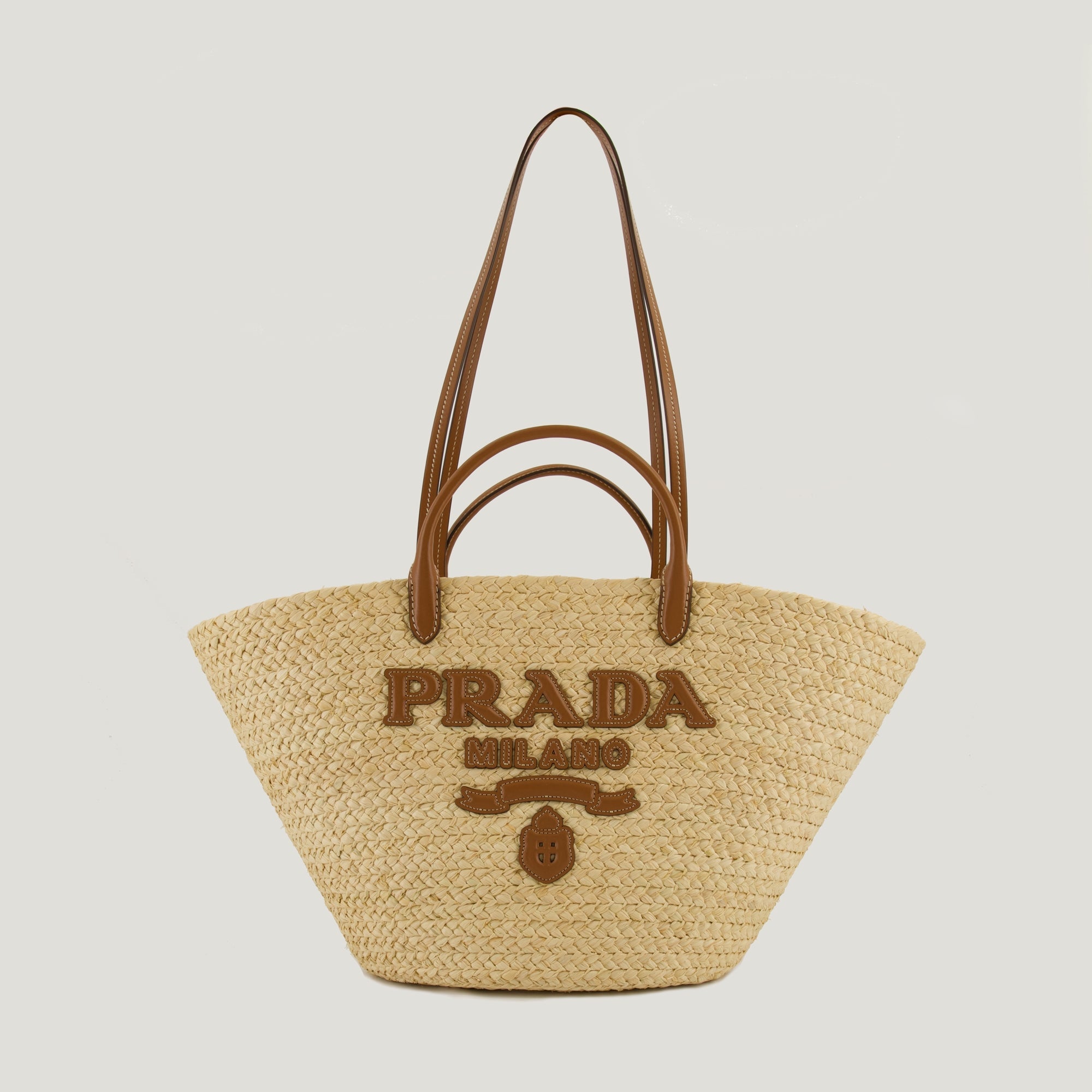 Prada tote bag, raffia handbag, designer tote, beige handbag, Spring-Summer collection