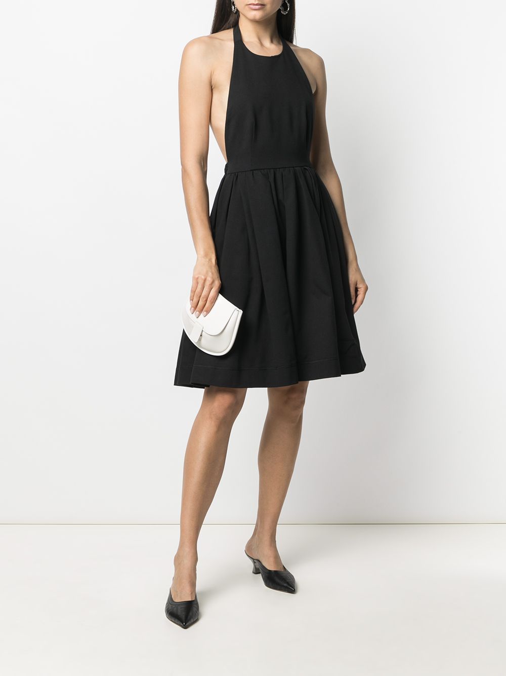 Prada dress, backless dress, black dress, women's luxury fashion, designer dresses