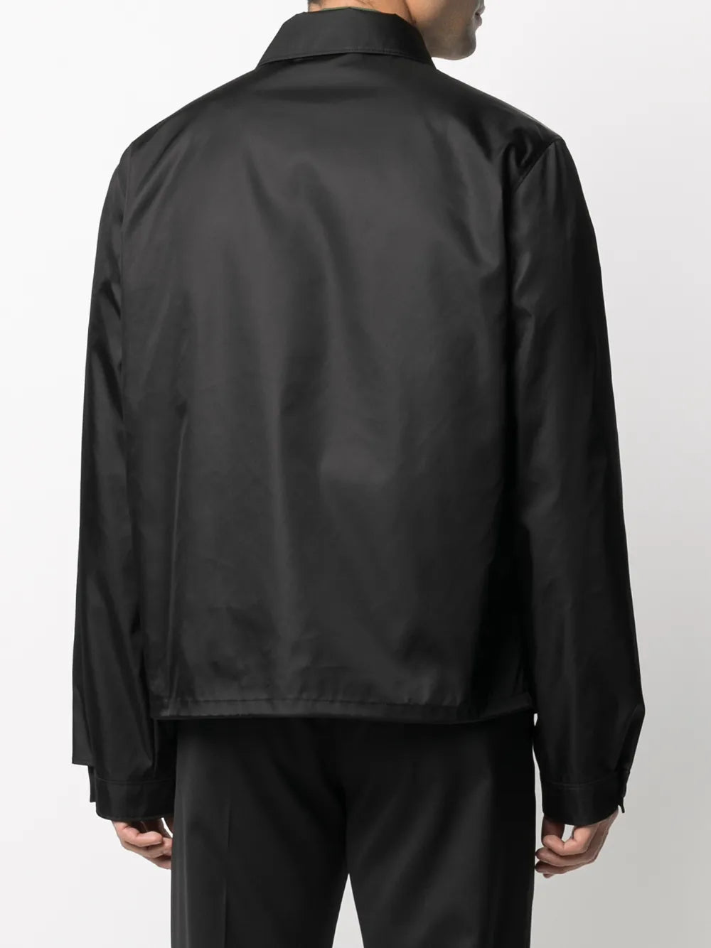 Prada jacket, black nylon jacket, men's outerwear, sustainable fashion, Spring-Summer 2025 collection