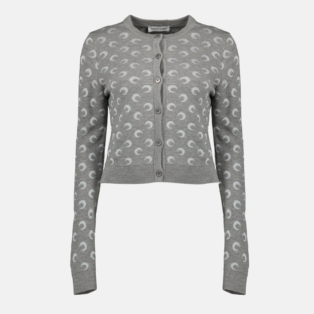 Moon cardigan, Marine Serre cardigan, autumn winter fashion, wool cardigan, timeless knitwear