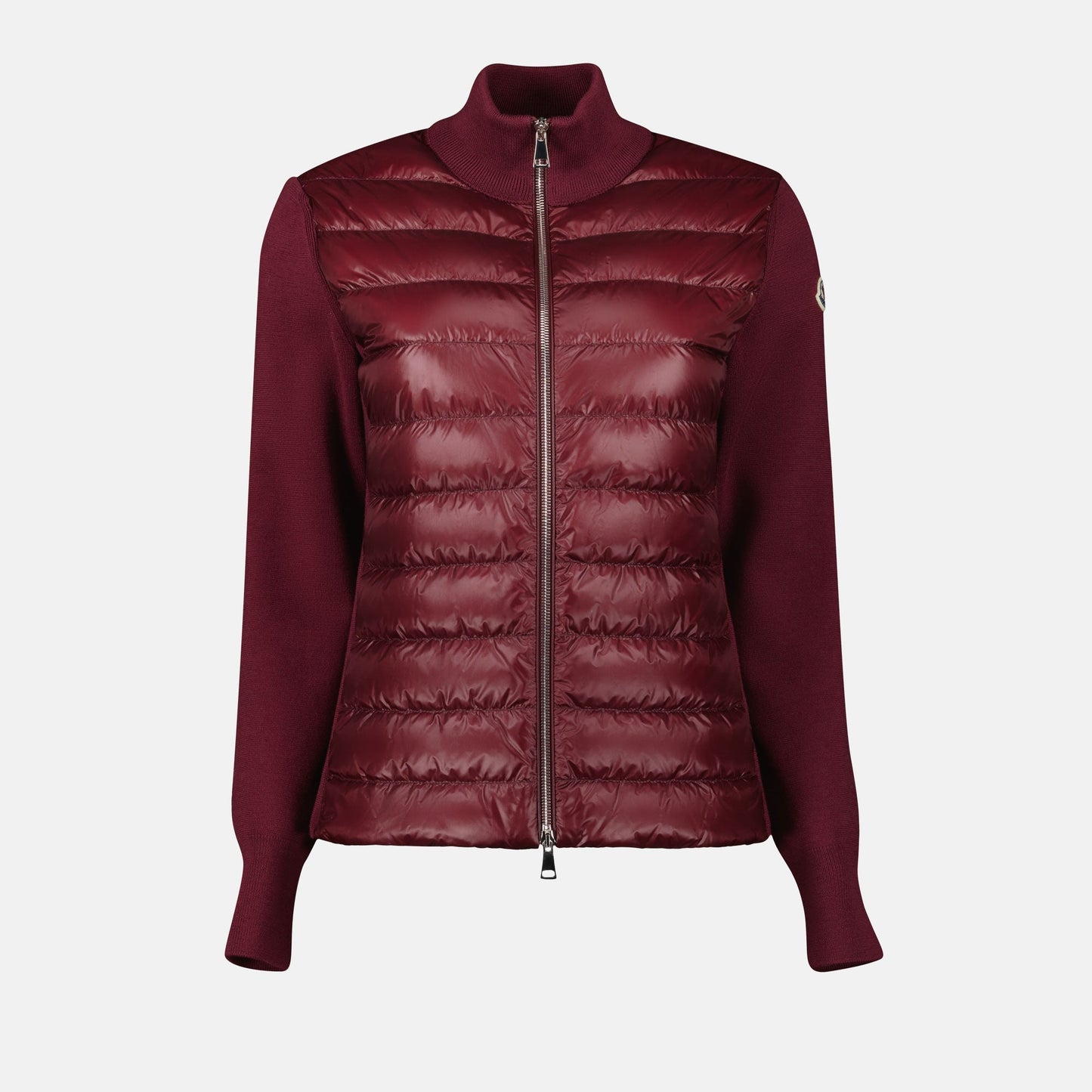 burgundy jacket, quilted jacket, dual fabric jacket, Moncler jacket, Autumn-Winter 2024 jacket