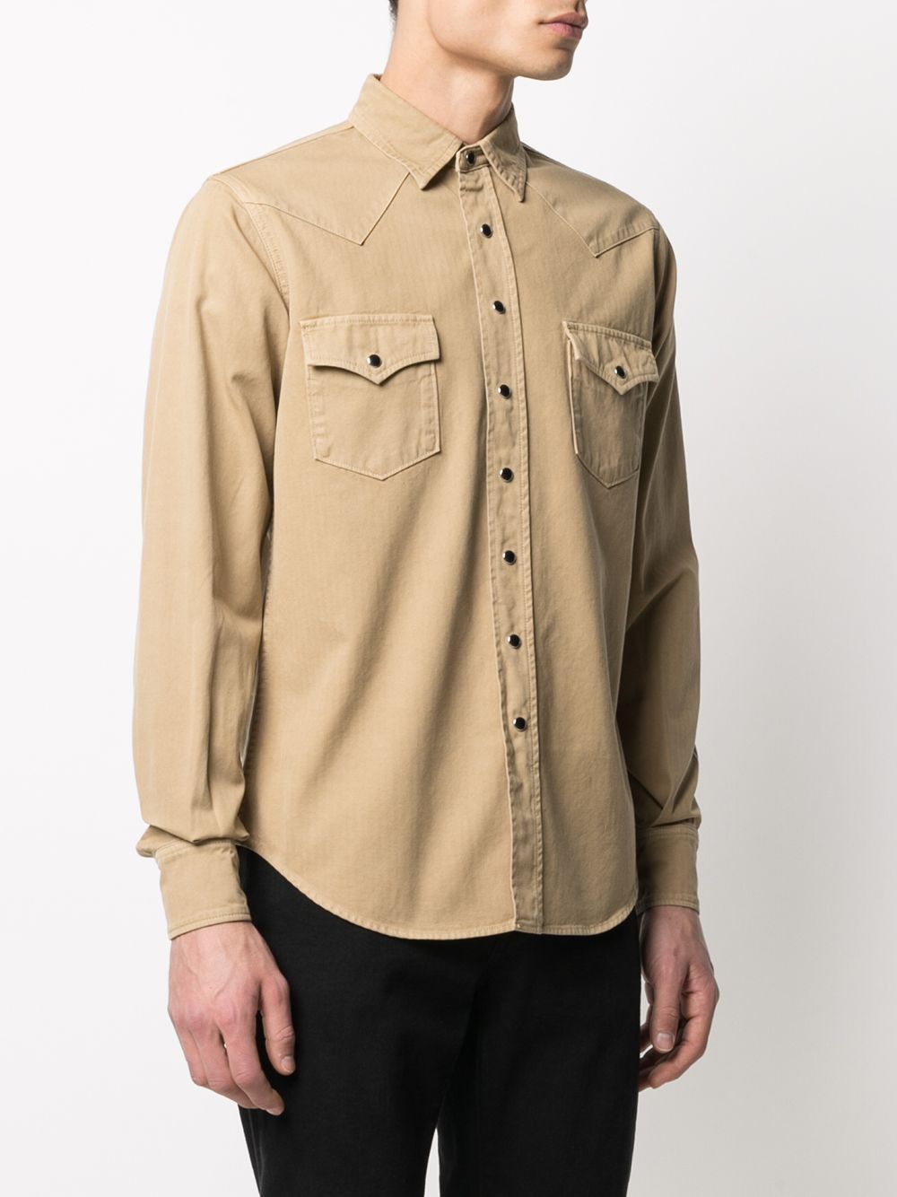 Men's shirt, Western, beige, high-end, elegant style