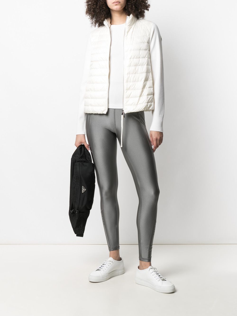 Moncler leggings, women's grey leggings, luxury activewear, designer leggings, Moncler fashion