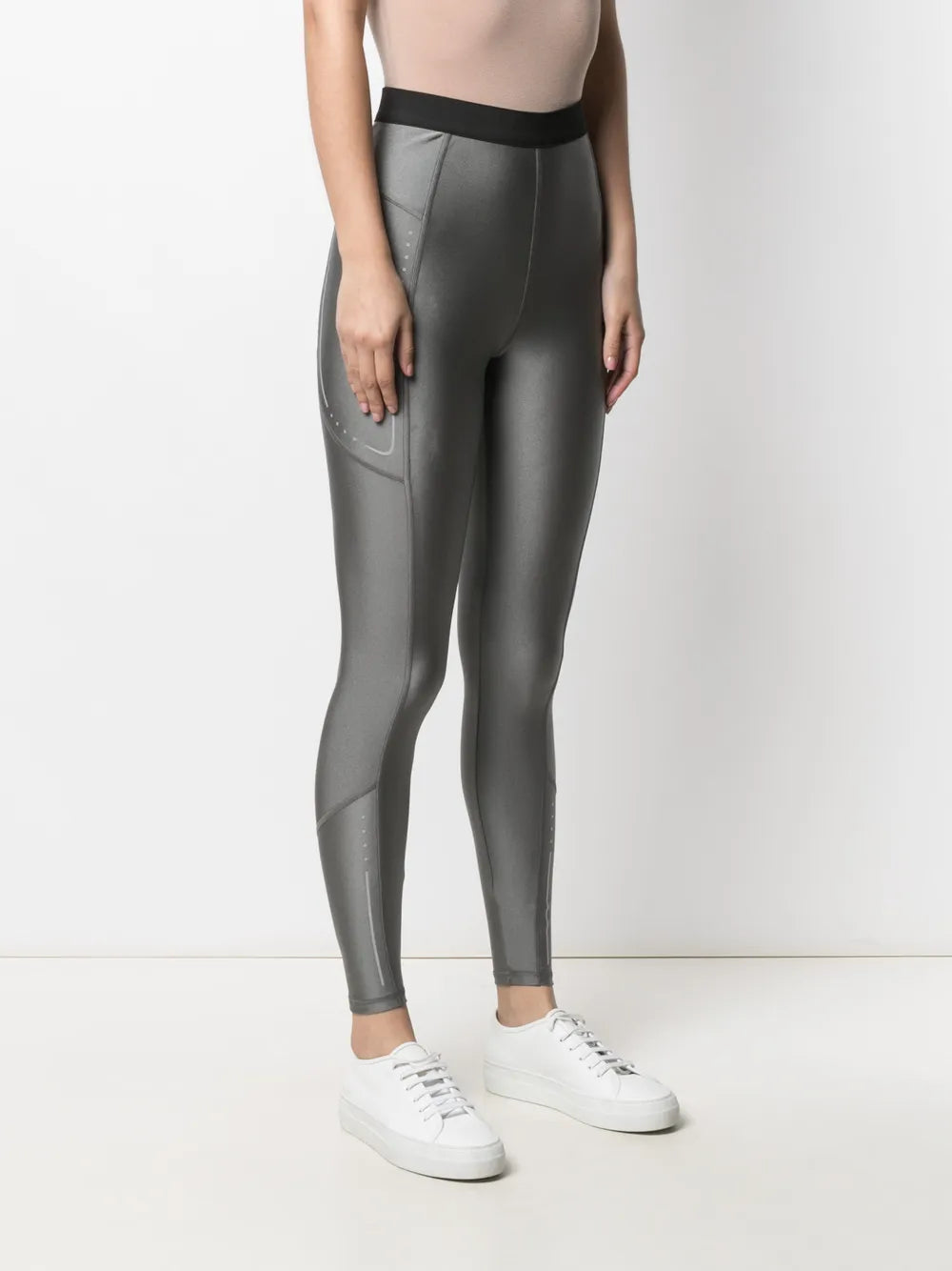 Moncler leggings, women's grey leggings, luxury activewear, designer leggings, Moncler fashion