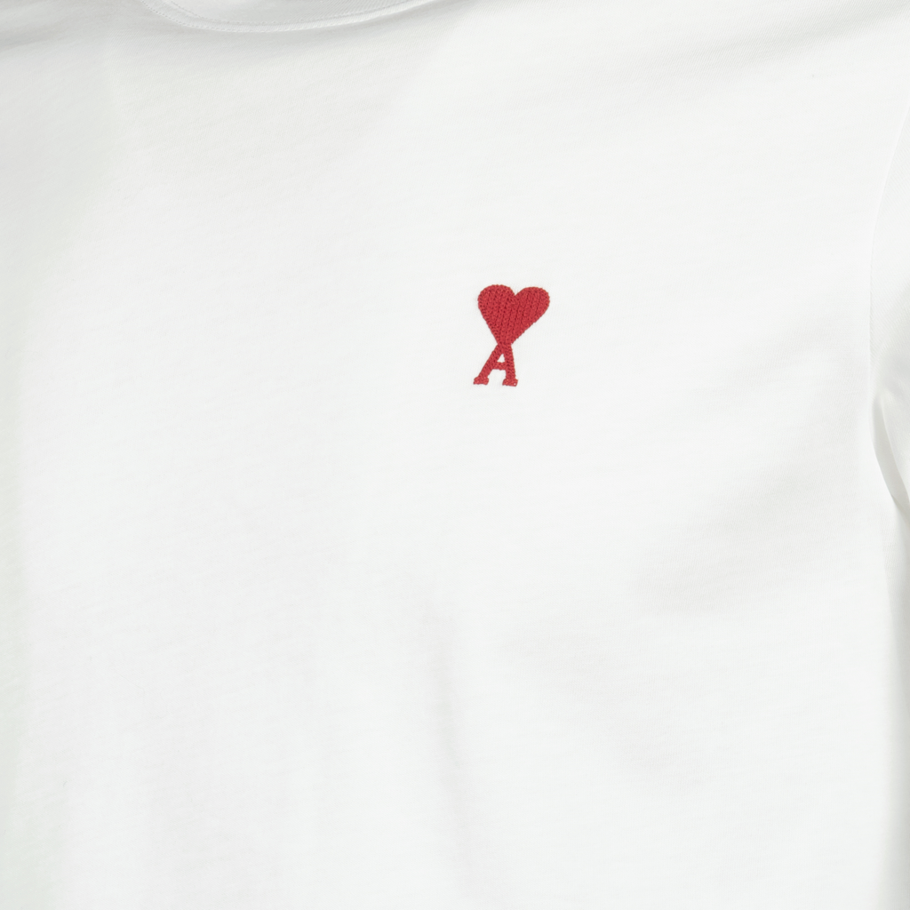 Ami de coeur T-shirt, white T-shirt, embroidered logo shirt, casual wear, unisex fashion