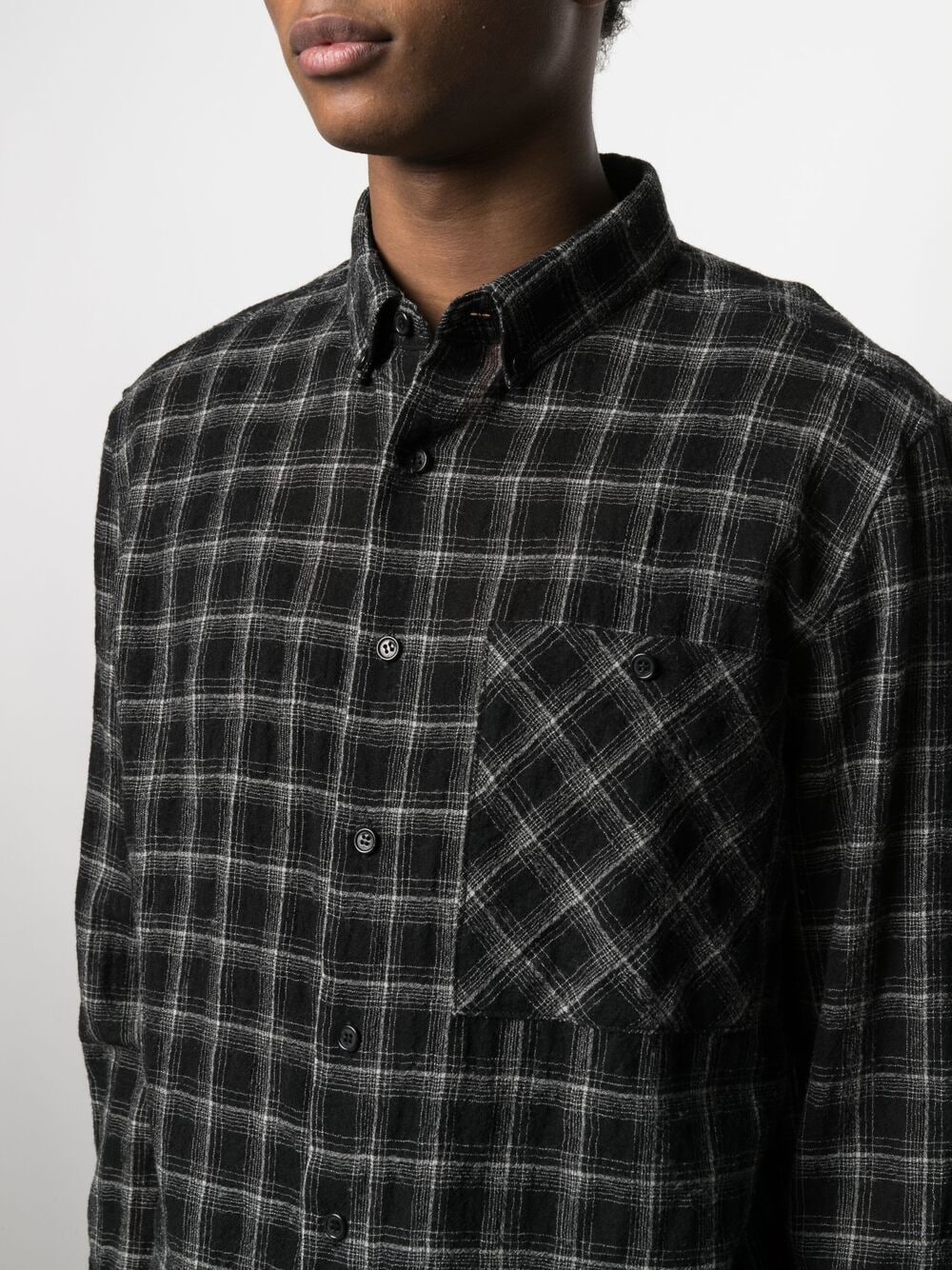 Saint Laurent, Black Checkered Shirt, Men’s Luxury Shirt, Designer Shirt, High-End Men’s Fashion