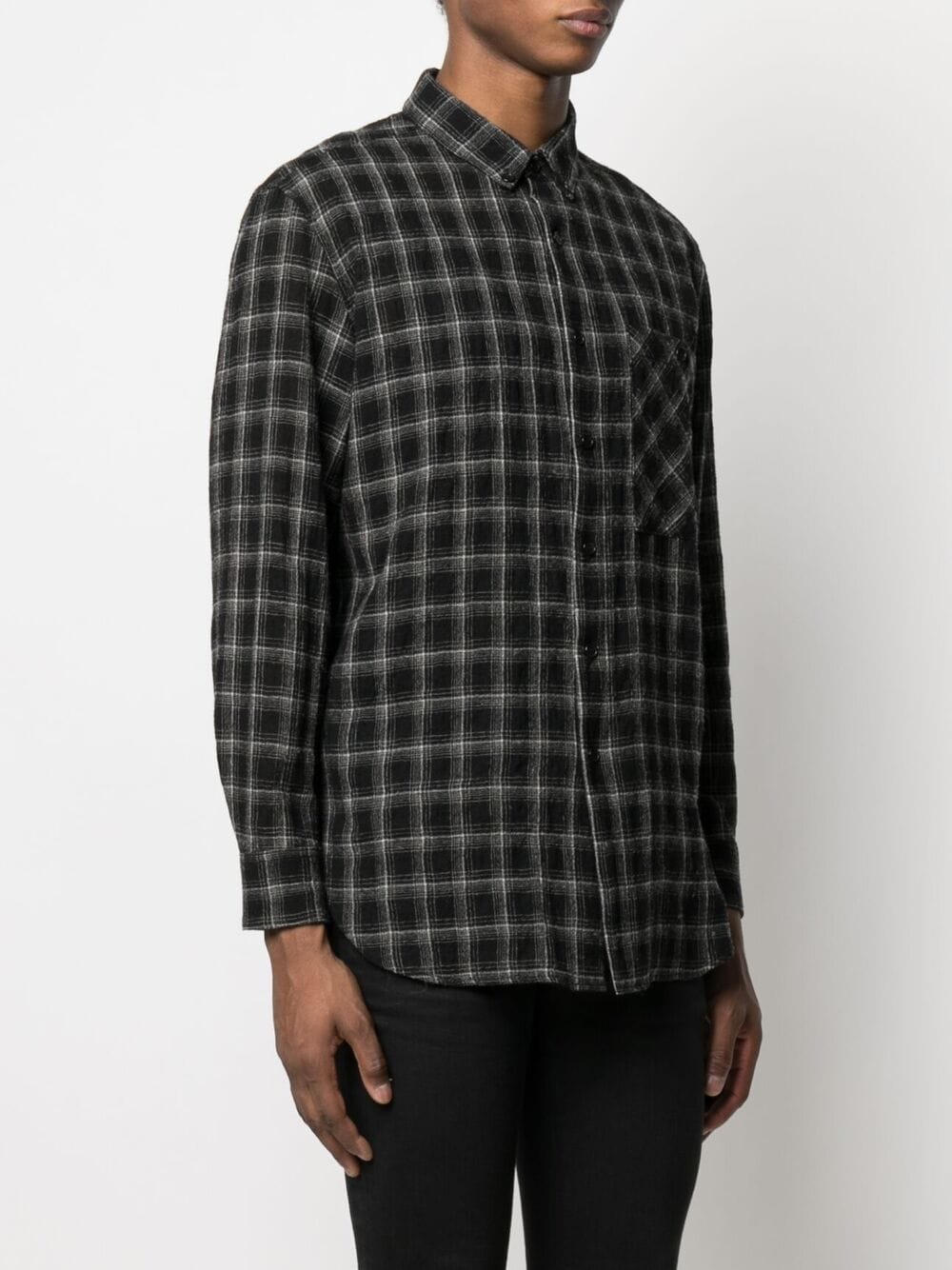 Saint Laurent, Black Checkered Shirt, Men’s Luxury Shirt, Designer Shirt, High-End Men’s Fashion