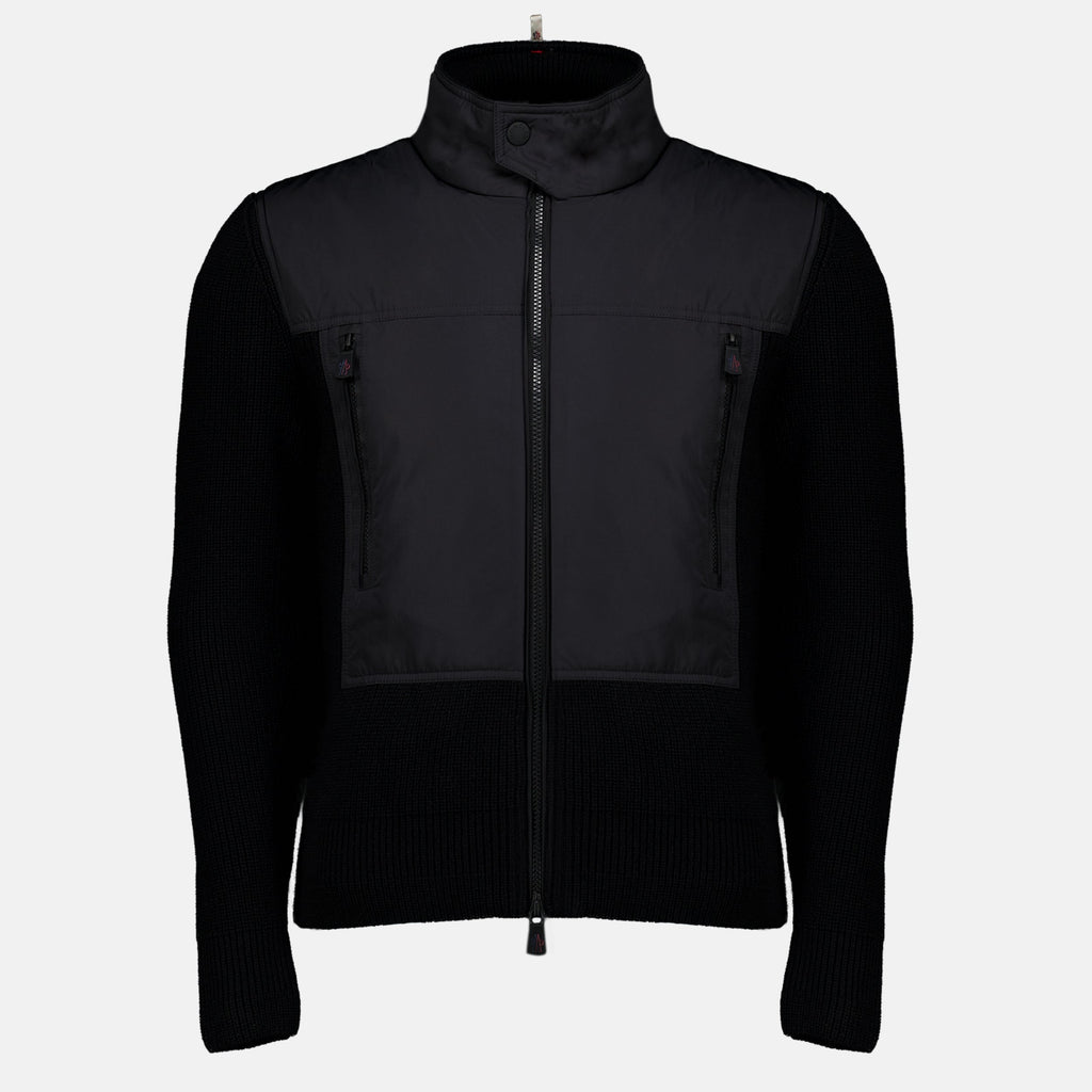 Black Wool and Polyester Cardigan