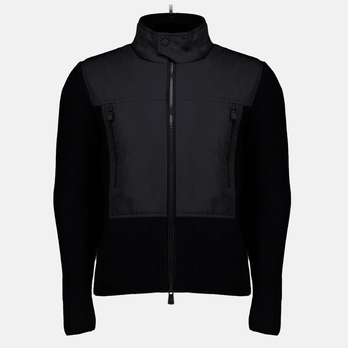 Black Wool and Polyester Cardigan
