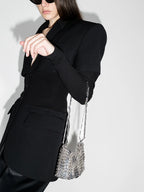 nano bag, silver metal bag, Rabanne bag, 1969 collection, polished accessory