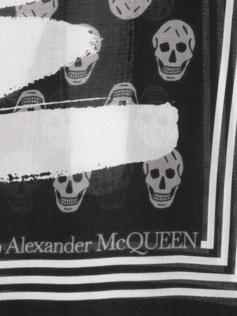 Alexander McQueen, Graffiti Biker Scarf, Men's luxury accessories, black and white scarf, luxury fashion