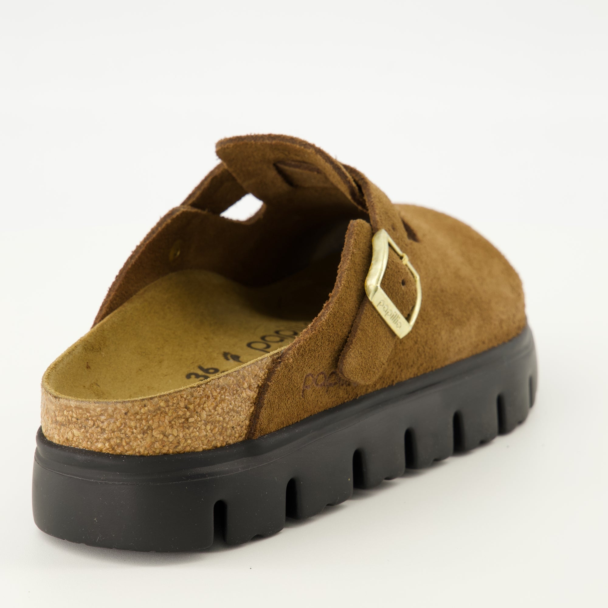 Boston Chunky Sandals, Birkenstock footwear, brown suede sandals, comfortable slip-on sandals, seasonal footwear
