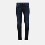 Image of Sleenker Grey Denim Skinny Jeans by Diesel for Men - Season Spring-Summer 2025 - Front View