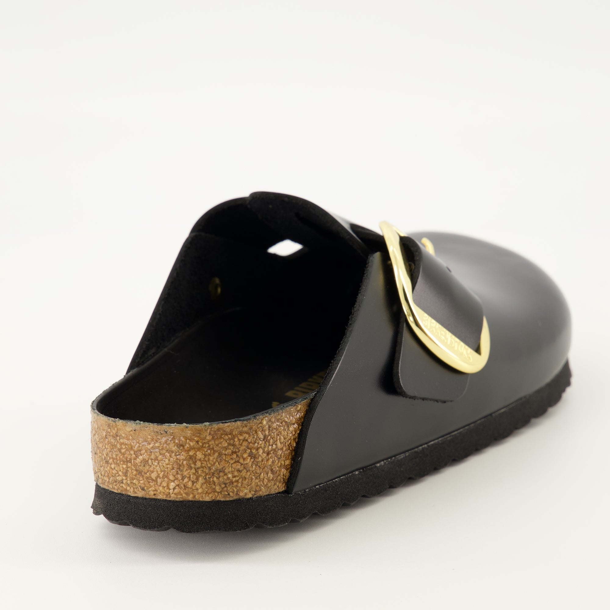 Birkenstock mules, black leather mules, Boston Big Buckle, comfortable footwear, adjustable mules