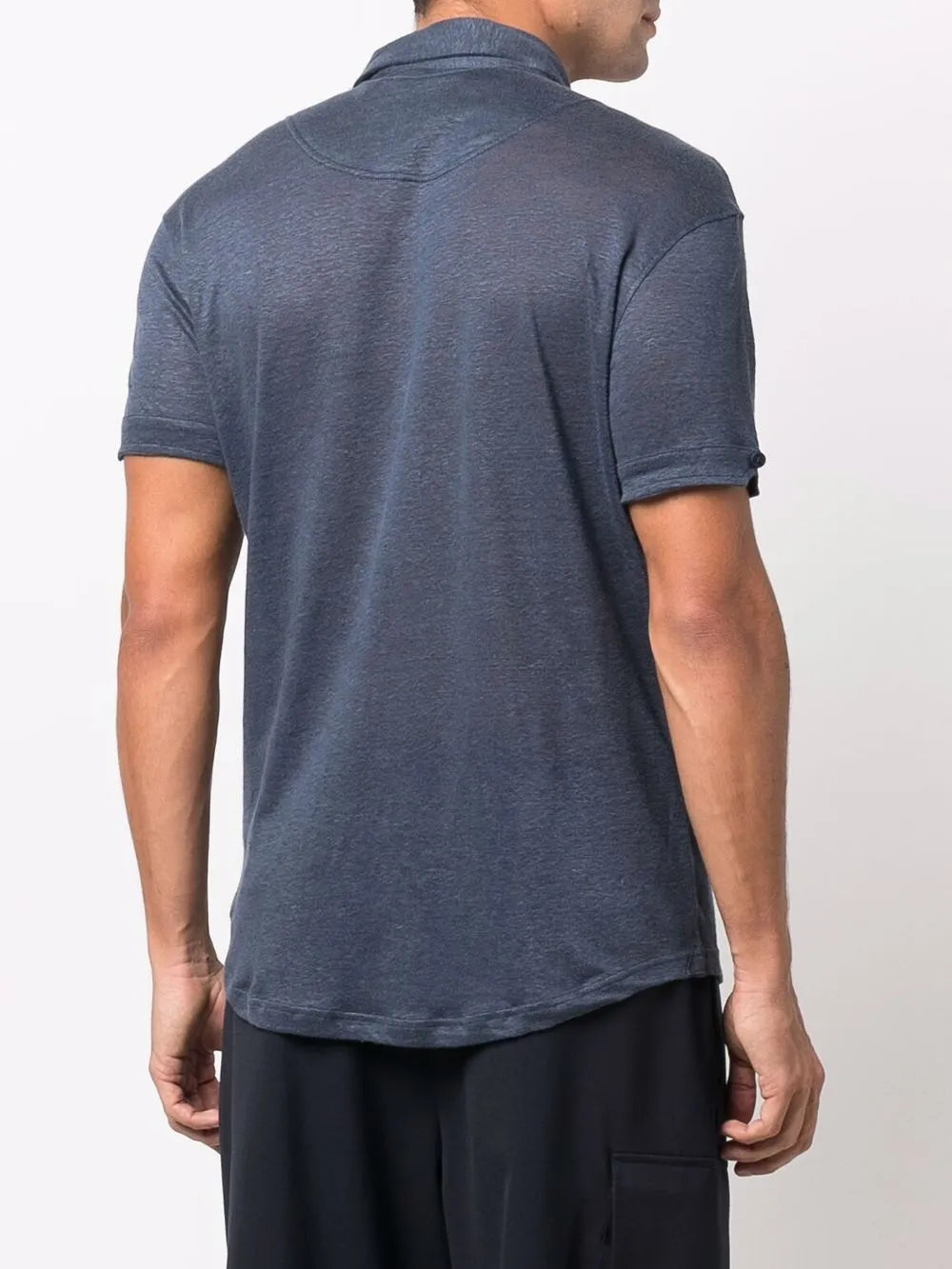 Orlebar Brown, Men's Linen Polo, Luxury Casual Wear, Blue Polo Shirt, Designer Men's Clothing