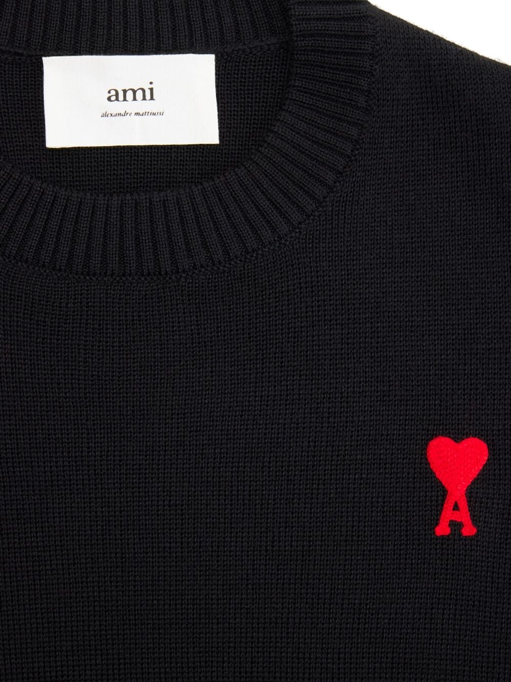 Ami de Coeur sweater, black sweater, AMI Paris, elegant knitwear, designer womenswear