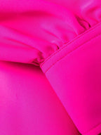 Women's Viscose Dress, Elegant Pink Dress, AMI Paris, High-End Dress, Classic Collar Dress