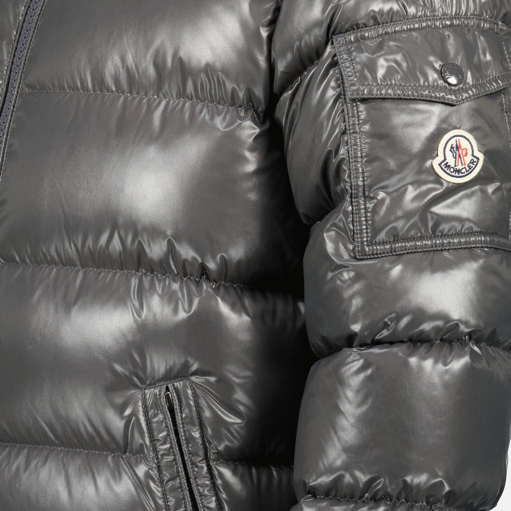 Moncler jacket, grey down jacket, Fall-Winter outerwear, luxury outerwear, down insulated jacket