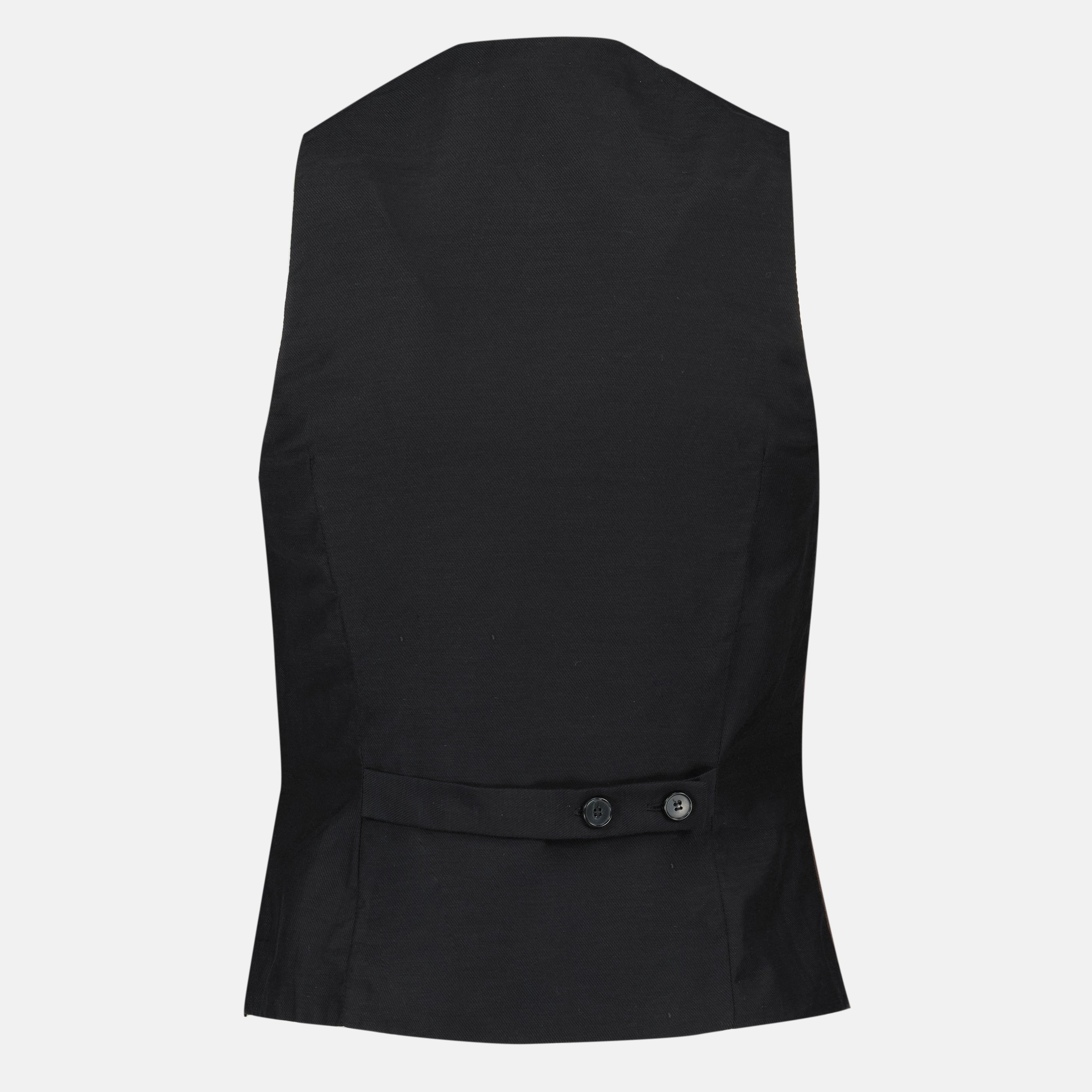 Gilet Bi-Material Marrone Su Misura