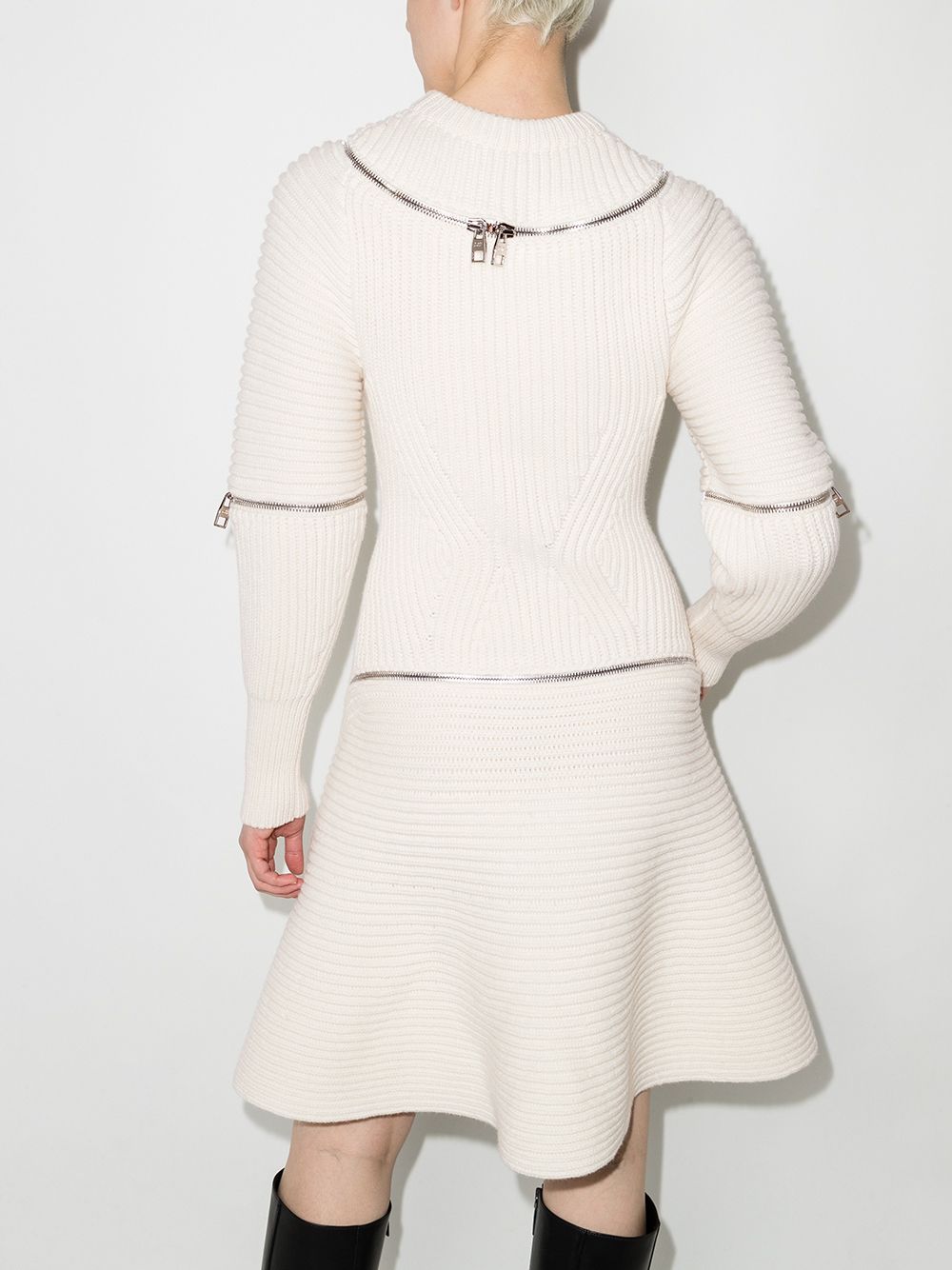 Alexander McQueen, beige knit dress, luxury womenswear, high-end fashion, elegant knitwear